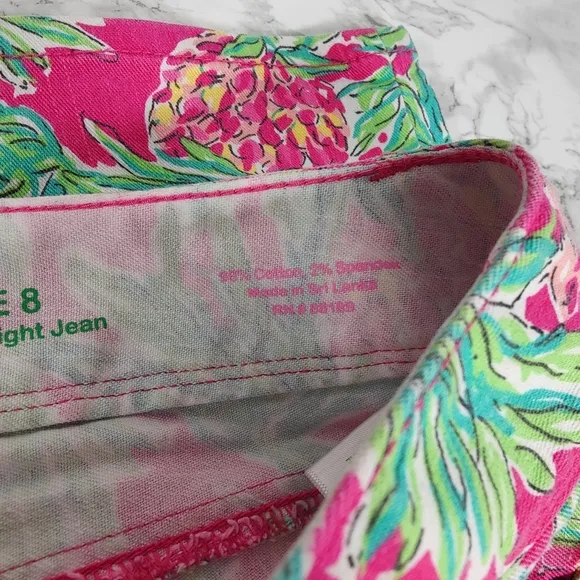 Lilly Pulitzer Worth Straight Jeans in Spike the Punch Size 8