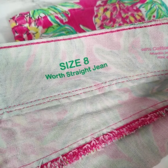 Lilly Pulitzer Worth Straight Jeans in Spike the Punch Size 8