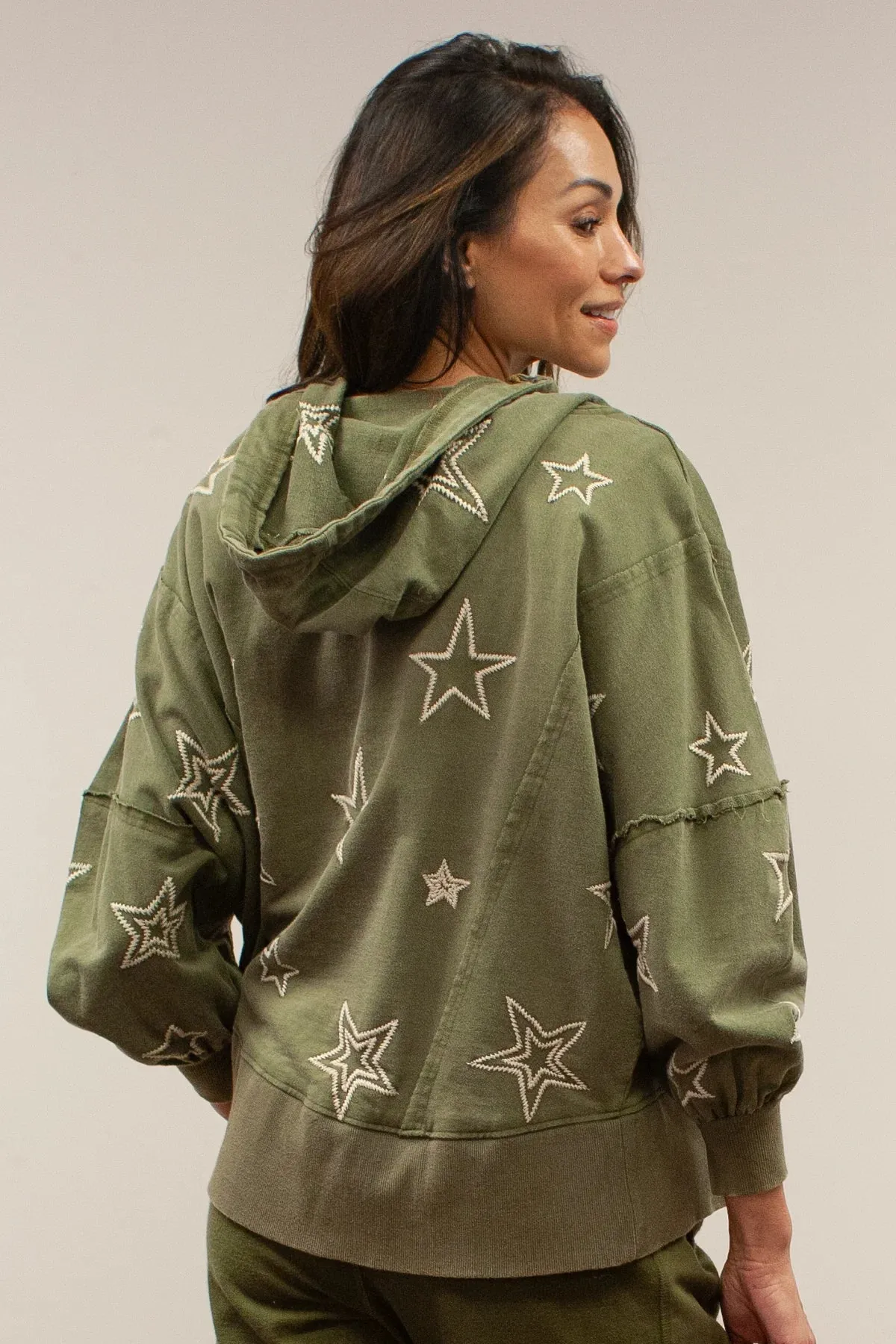 Livia Hooded Sweatshirt in Army Green