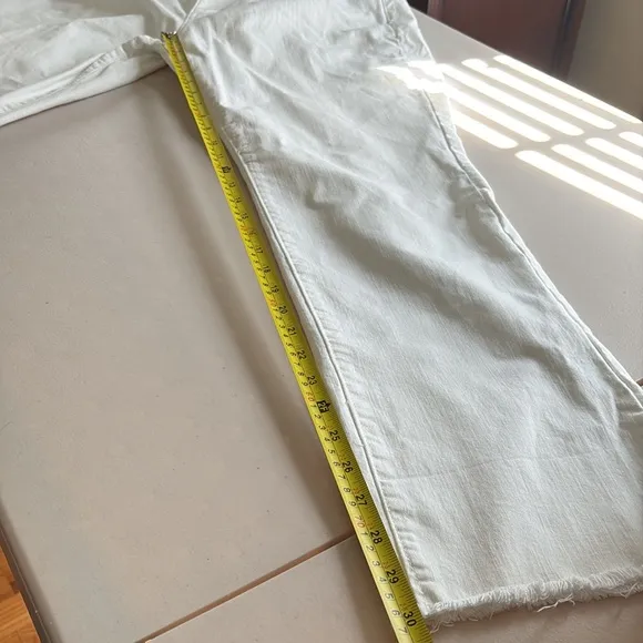 LOFT - women’s cropped curvy straight jean.  Size 14. white denim