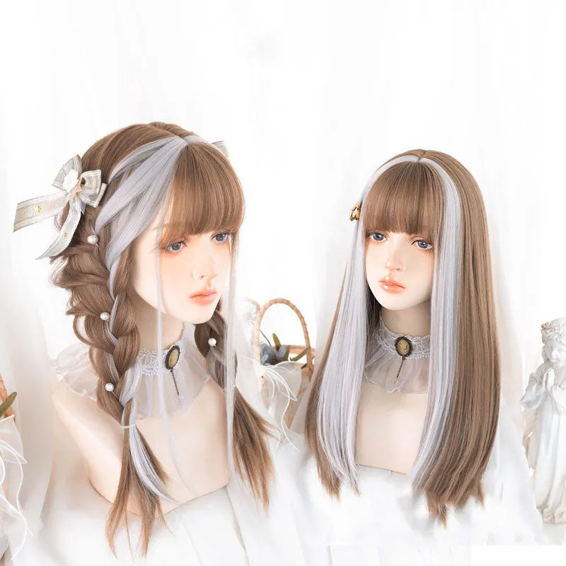 Lolita Ear-dyeing Long Straight Wig UB6152