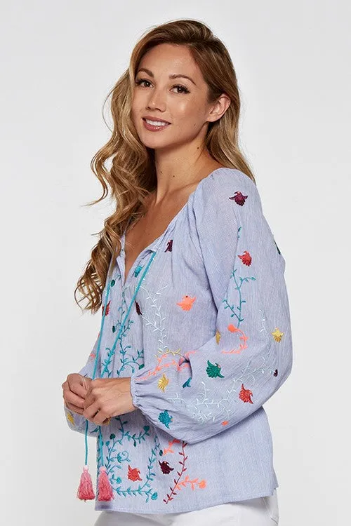 Long Sleeve Embroidered Top