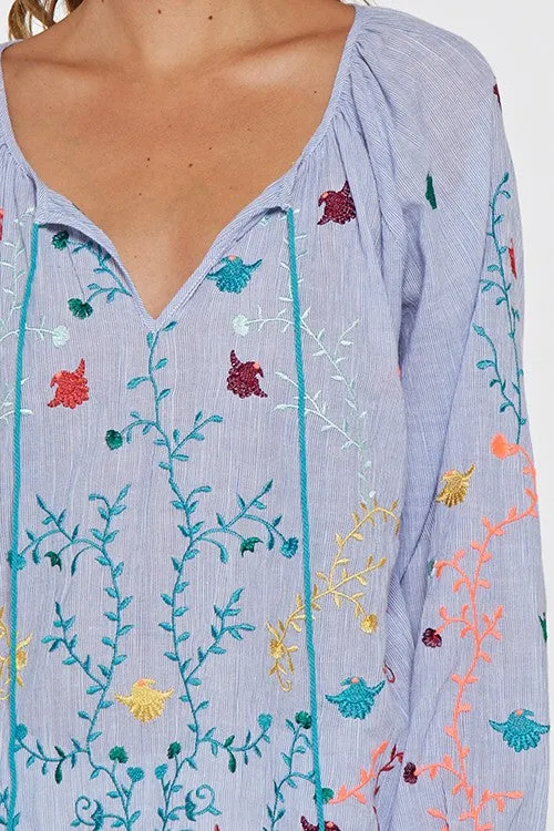 Long Sleeve Embroidered Top
