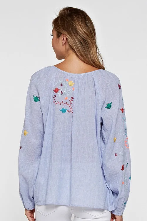 Long Sleeve Embroidered Top