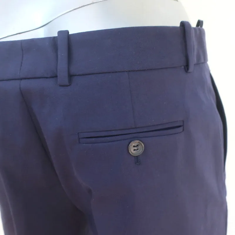 Loro Piana Cuffed Bermuda Shorts Navy Stretch Cotton Size 44 NEW