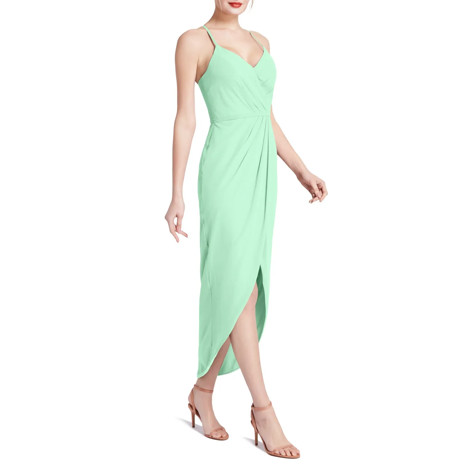 MACloth Women Hi Lo Sweetheart Wrap Causal Party Cocktail Dresses Semi-Formal