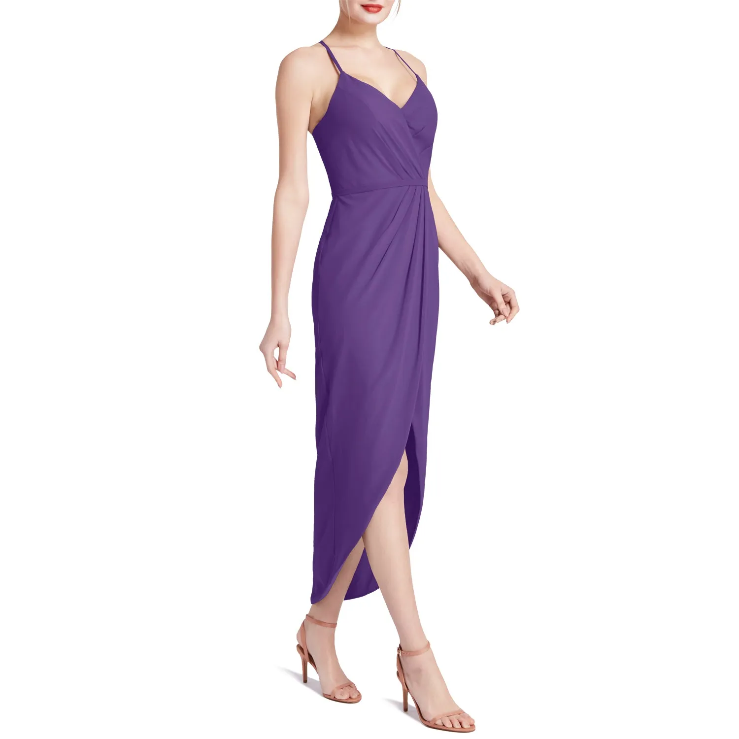 MACloth Women Hi Lo Sweetheart Wrap Causal Party Cocktail Dresses Semi-Formal