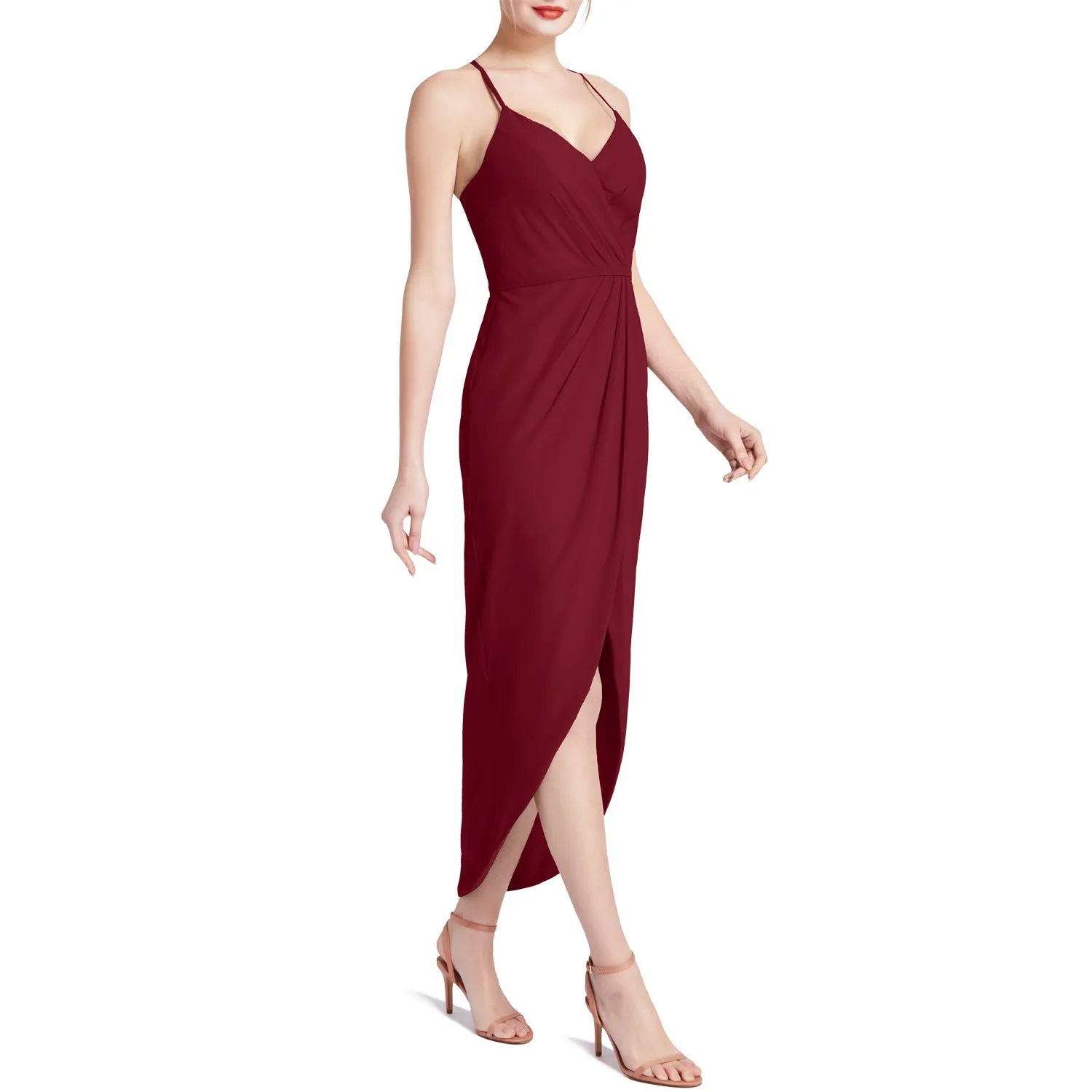 MACloth Women Hi Lo Sweetheart Wrap Causal Party Cocktail Dresses Semi-Formal