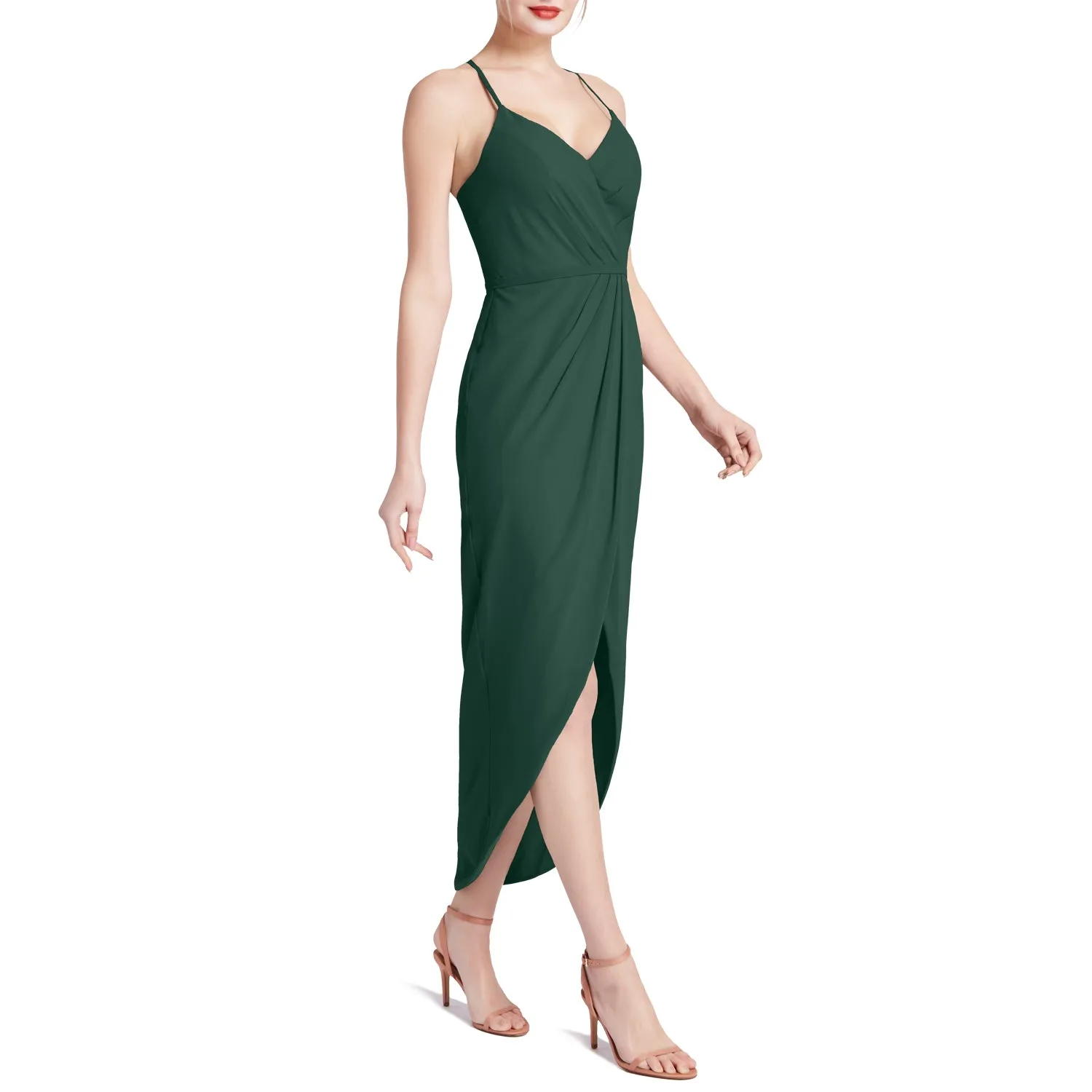 MACloth Women Hi Lo Sweetheart Wrap Causal Party Cocktail Dresses Semi-Formal