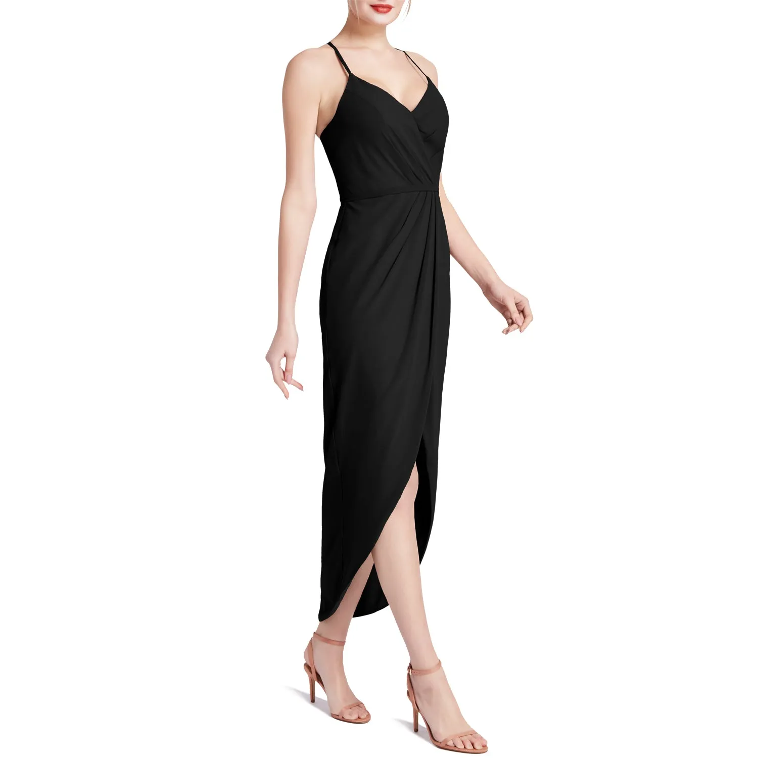 MACloth Women Hi Lo Sweetheart Wrap Causal Party Cocktail Dresses Semi-Formal