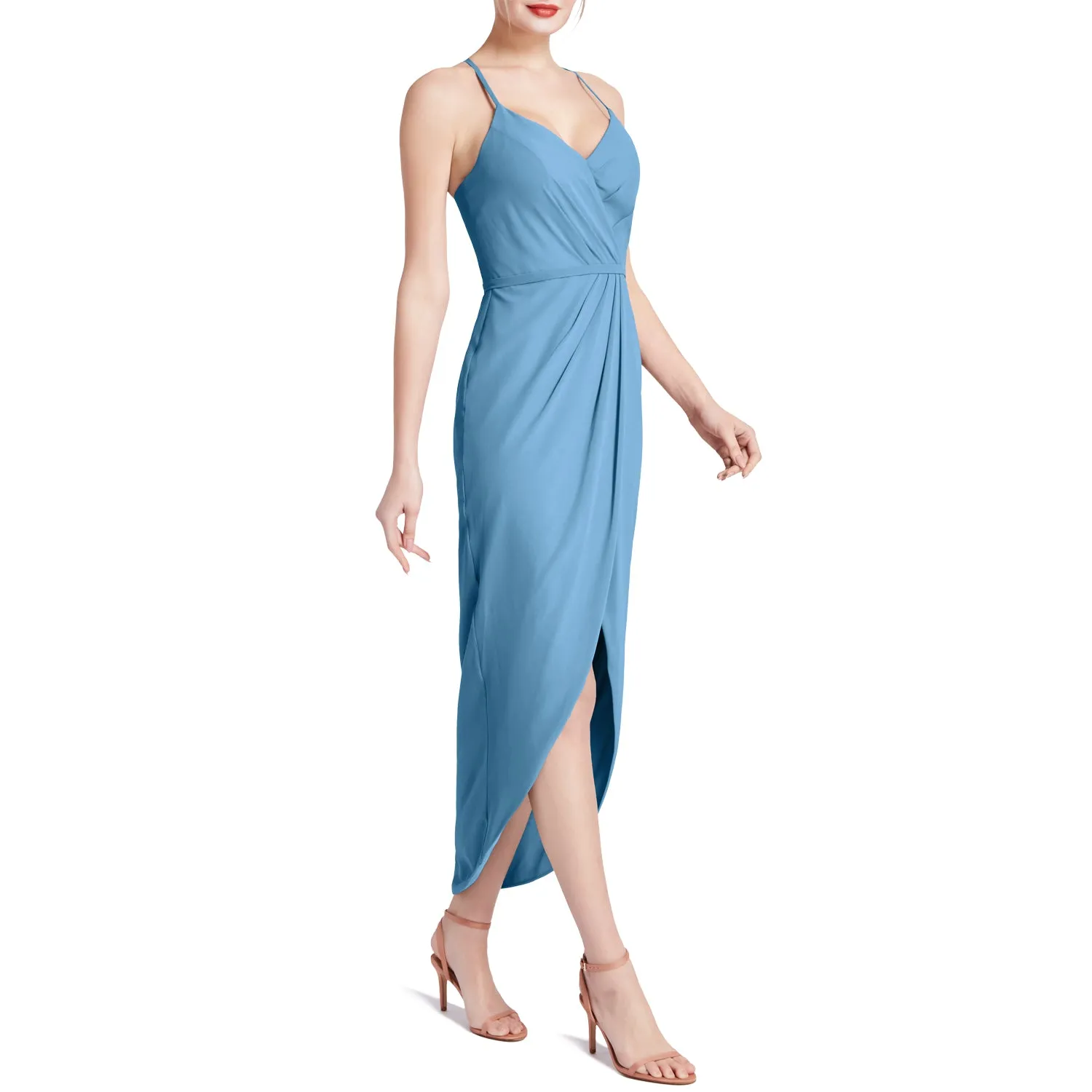 MACloth Women Hi Lo Sweetheart Wrap Causal Party Cocktail Dresses Semi-Formal