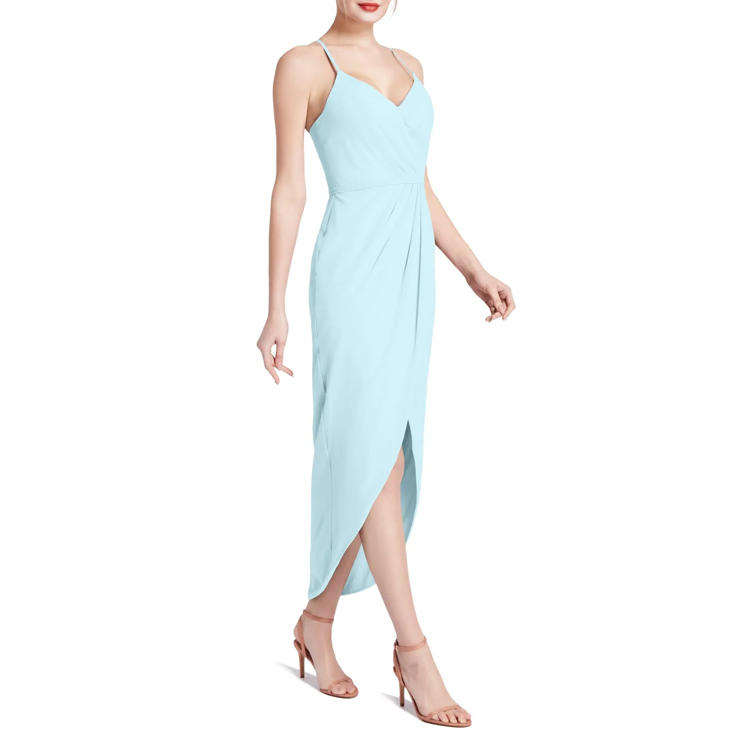 MACloth Women Hi Lo Sweetheart Wrap Causal Party Cocktail Dresses Semi-Formal