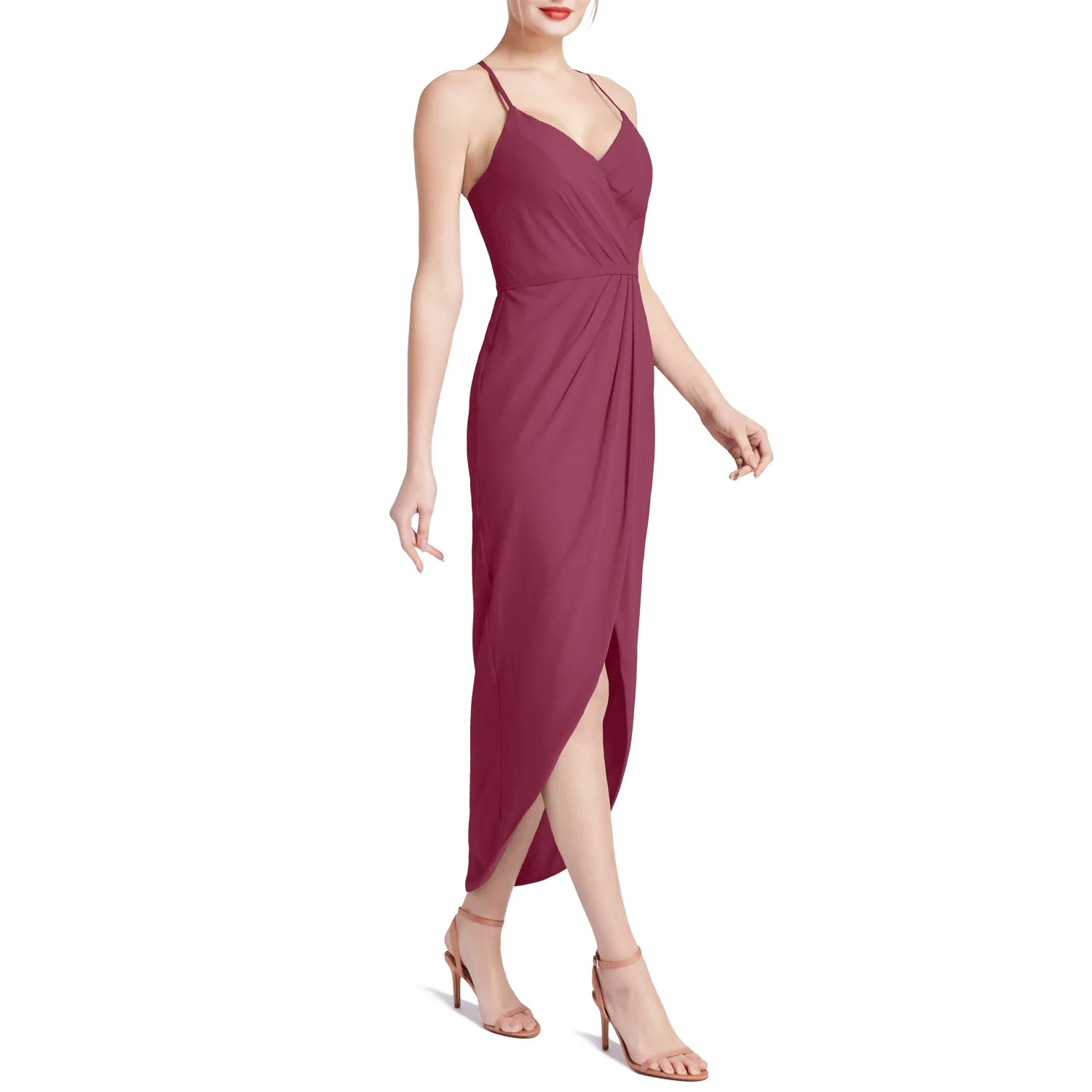 MACloth Women Hi Lo Sweetheart Wrap Causal Party Cocktail Dresses Semi-Formal