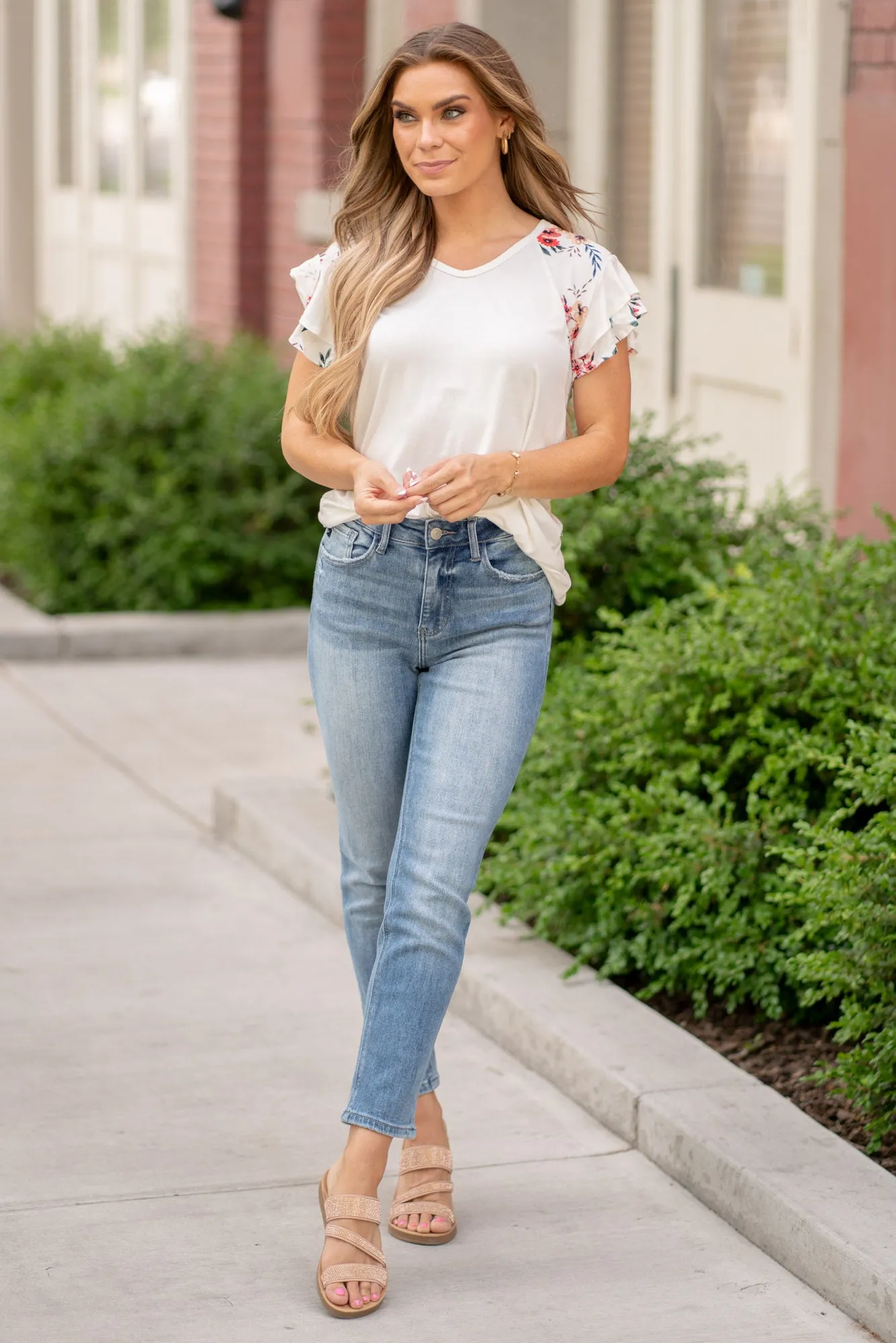 Maddy High Rise Slim Straight Leg Jeans