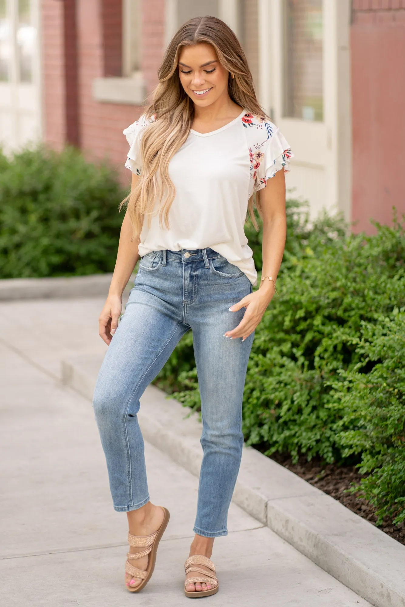 Maddy High Rise Slim Straight Leg Jeans