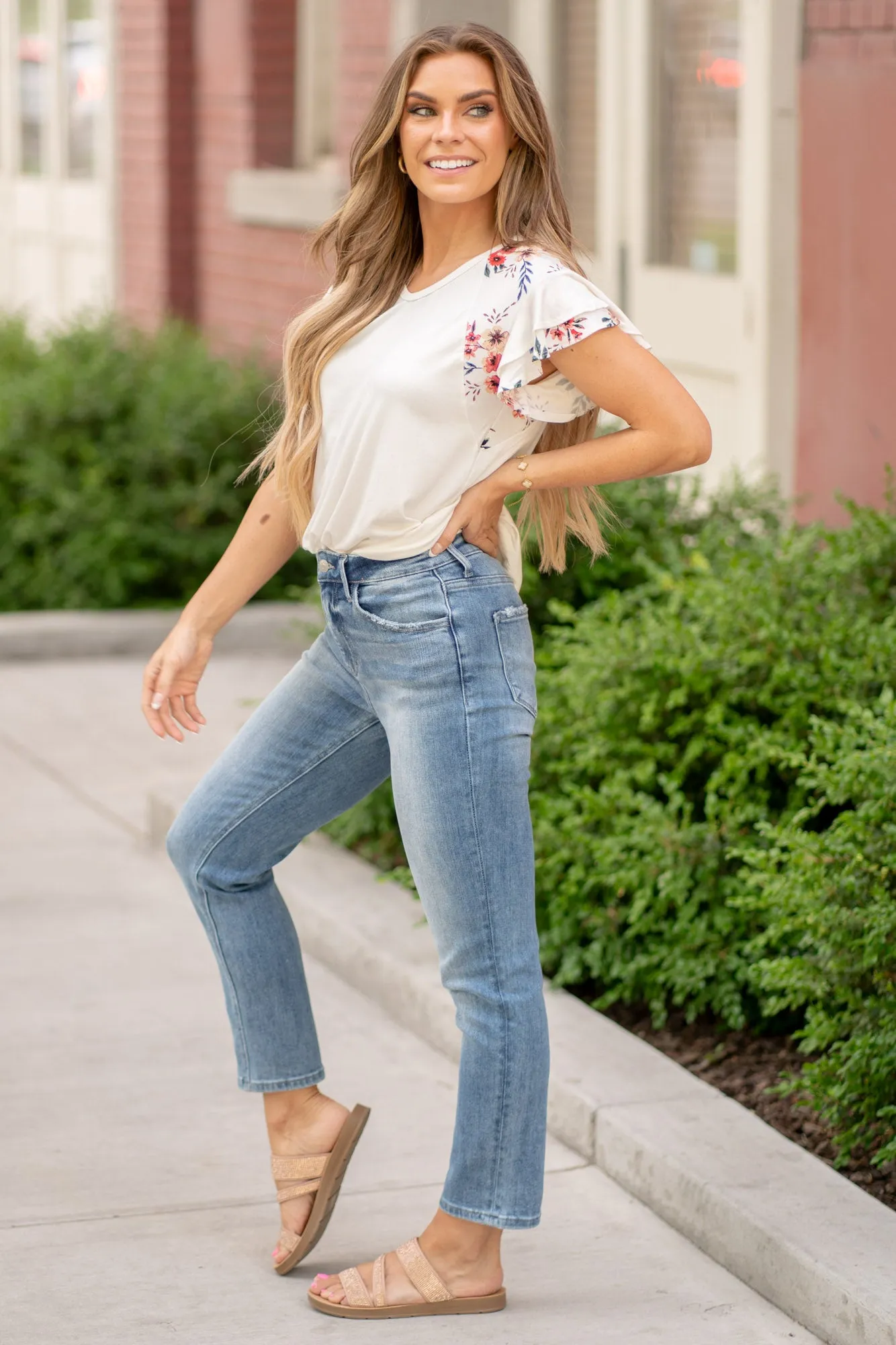 Maddy High Rise Slim Straight Leg Jeans