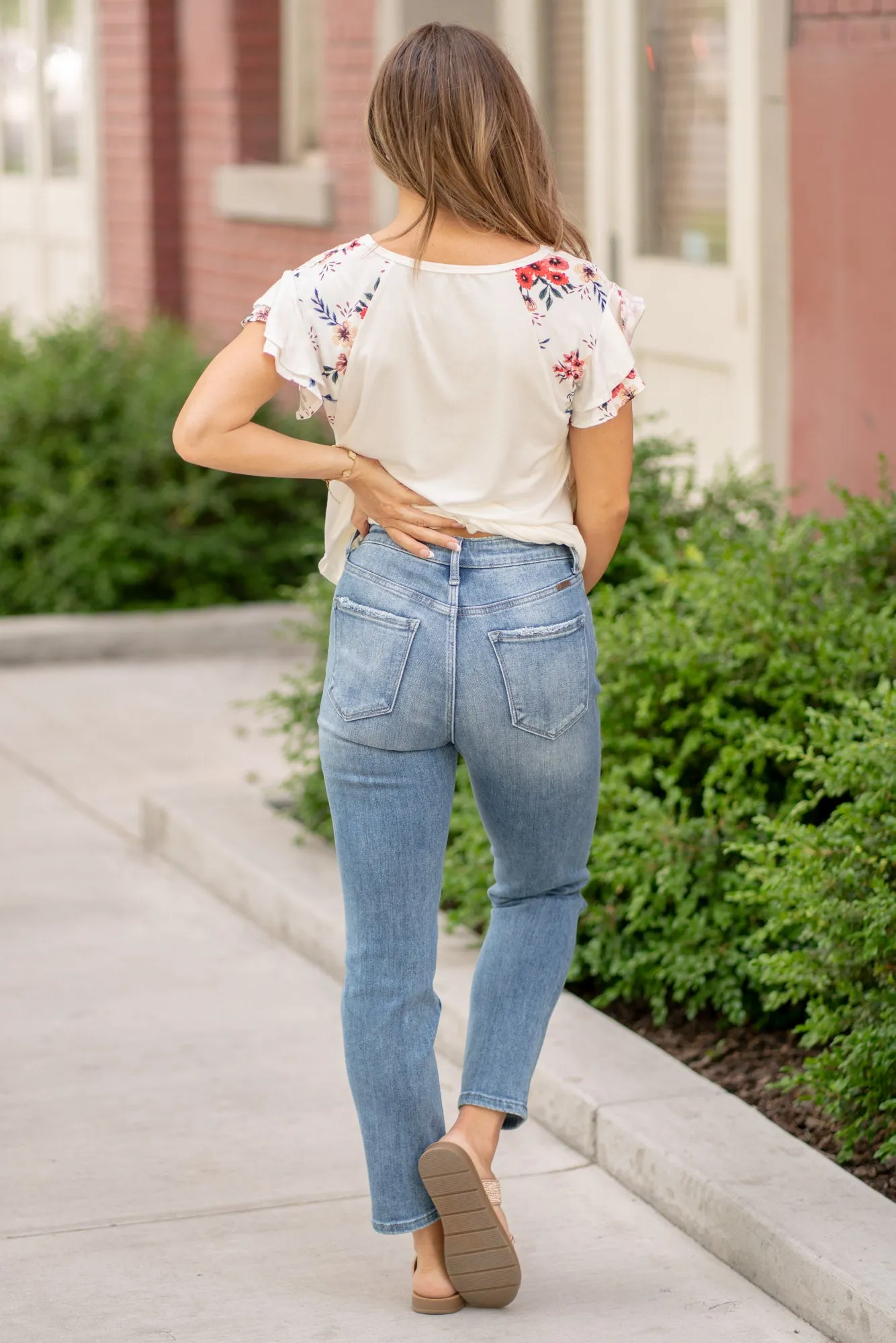 Maddy High Rise Slim Straight Leg Jeans