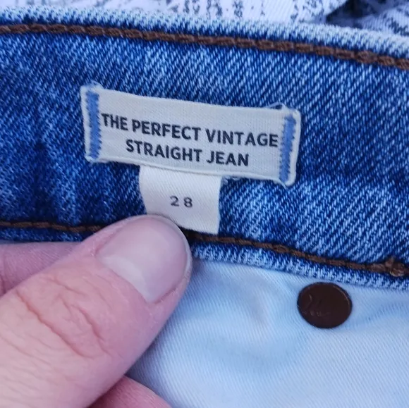 Madewell Womens Size 28 The  Perfect Vintage Straight Jean Distressed High Rise
