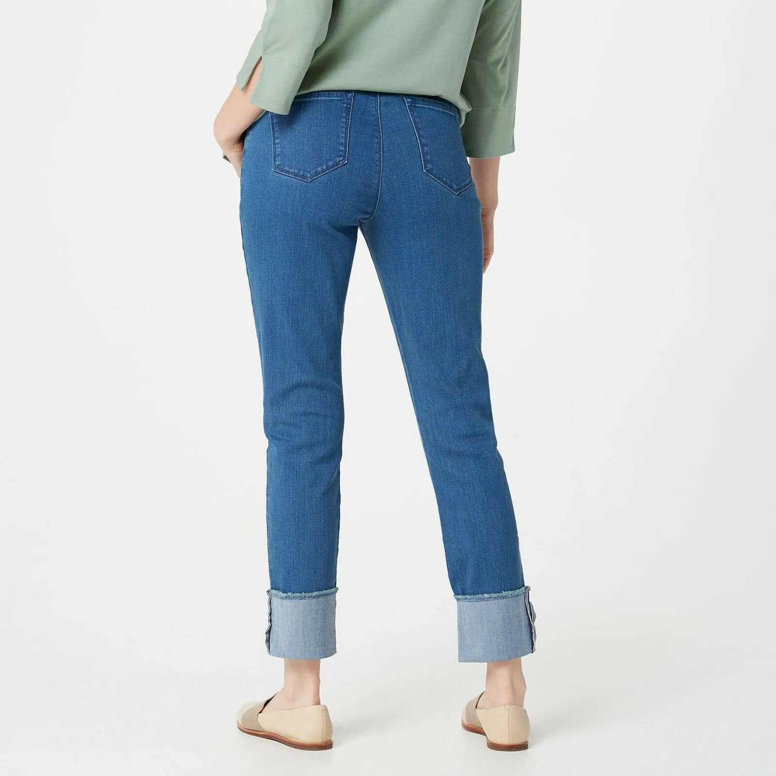 Martha Stewart Women's Cuffed Girlfriend Jeans