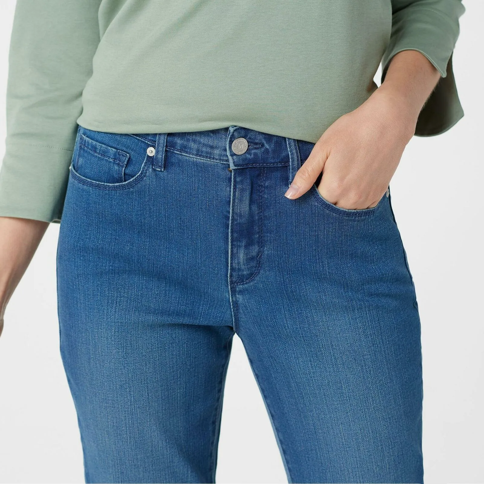 Martha Stewart Women's Cuffed Girlfriend Jeans