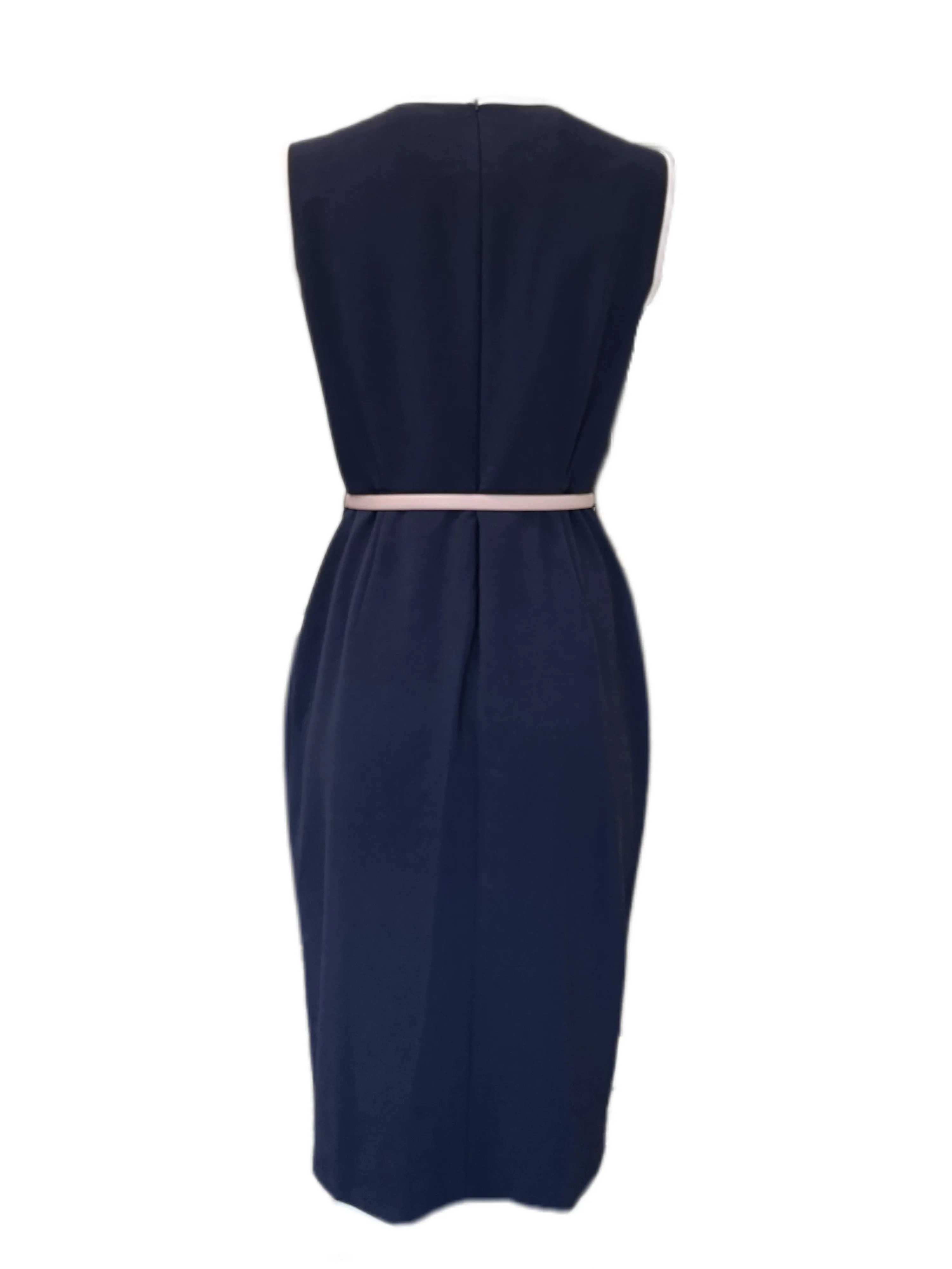 Max Mara Women's Blu Marino Farad Sleeveless Sheath Dress Size 10 NWT