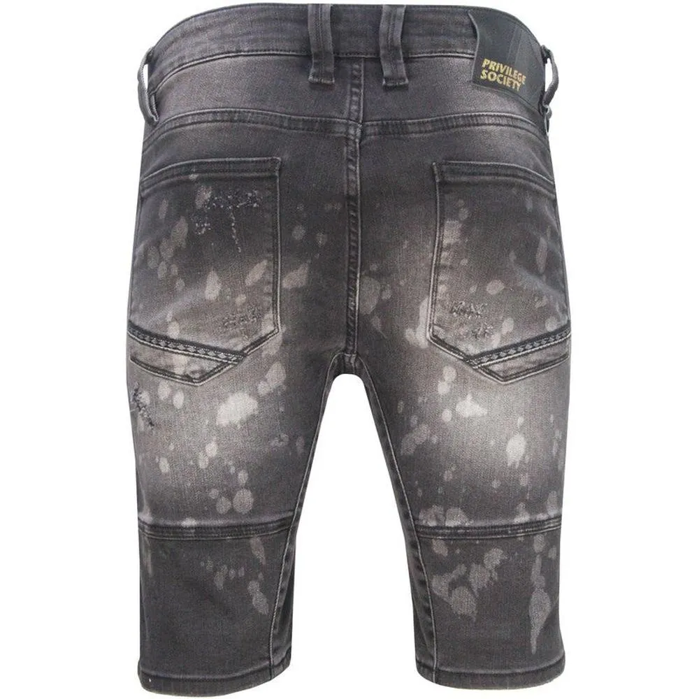 Men's Black Diamond Denim Shorts