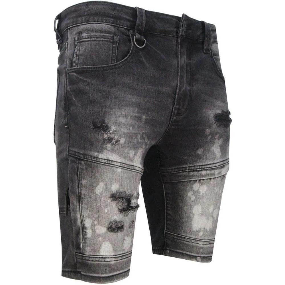 Men's Black Diamond Denim Shorts