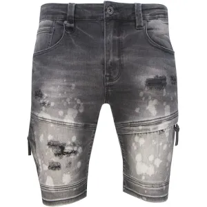 Men's Black Diamond Denim Shorts