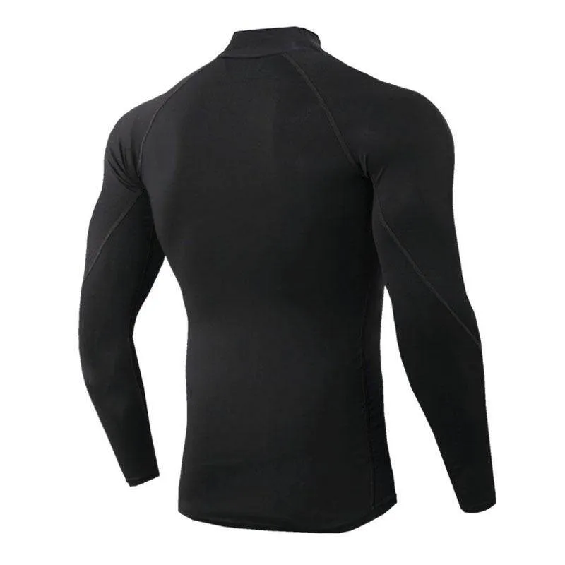 Men's High Collar Quick-drying Long Sleeve Sport Top
