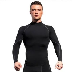 Men's High Collar Quick-drying Long Sleeve Sport Top