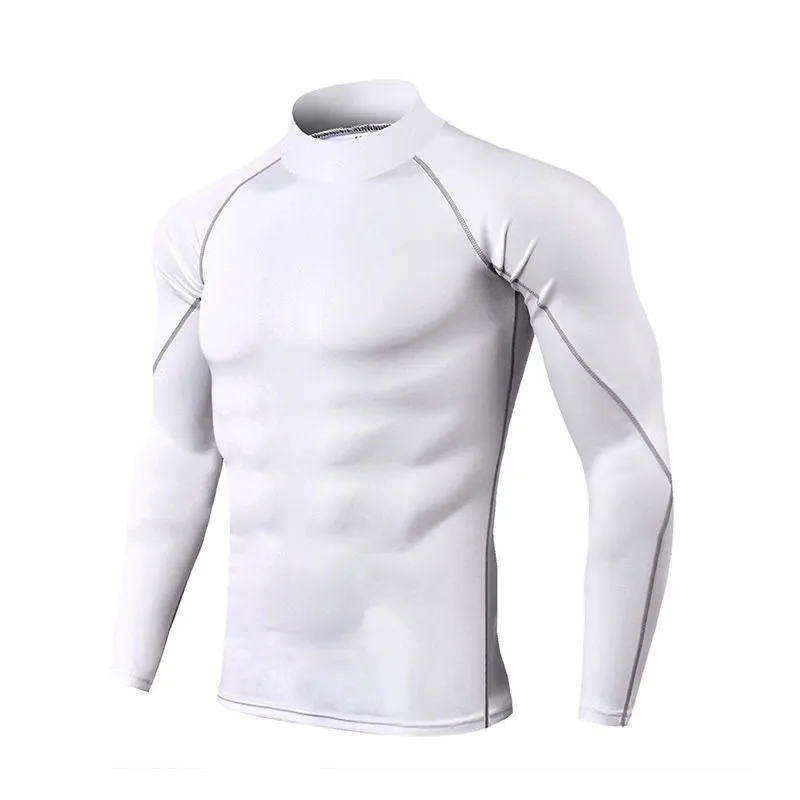 Men's High Collar Quick-drying Long Sleeve Sport Top