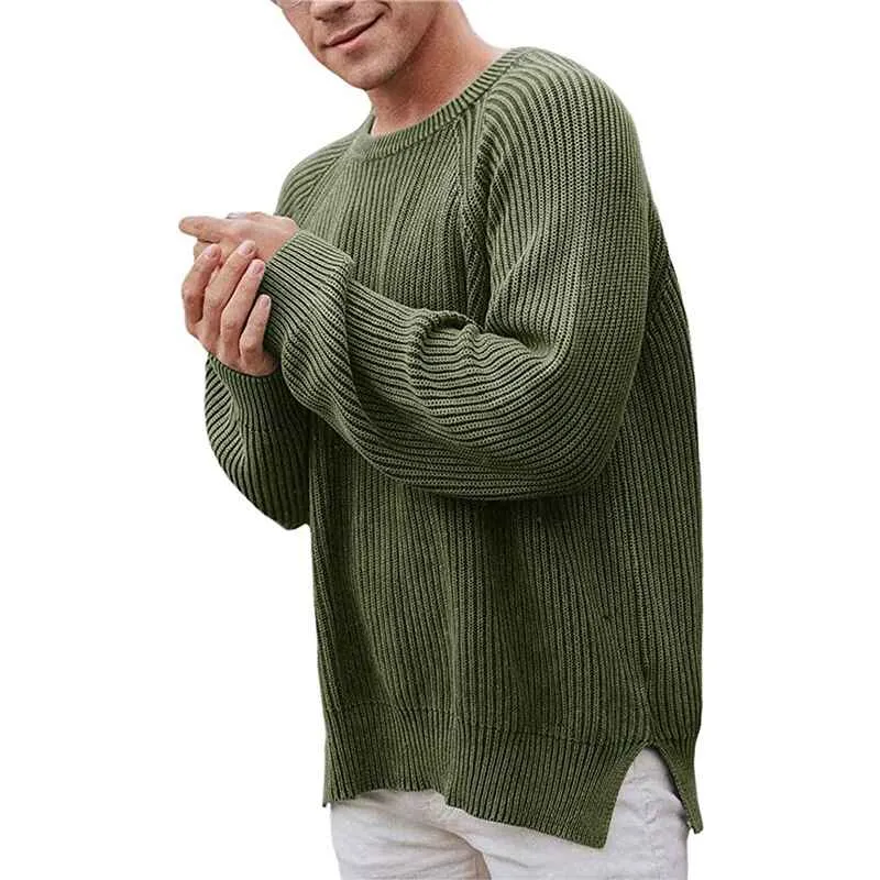 Men's  Pullover Sweater Slim Fit Winter Casual Chunky Ribbed Knit Twisted Long Sleeve Sweaters G010