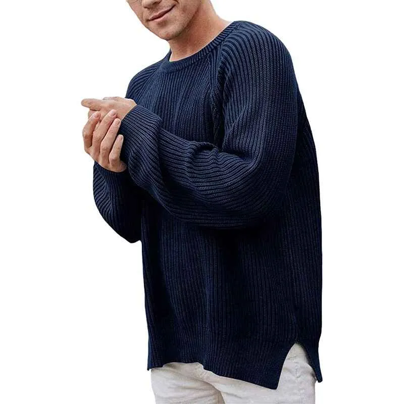 Men's  Pullover Sweater Slim Fit Winter Casual Chunky Ribbed Knit Twisted Long Sleeve Sweaters G010