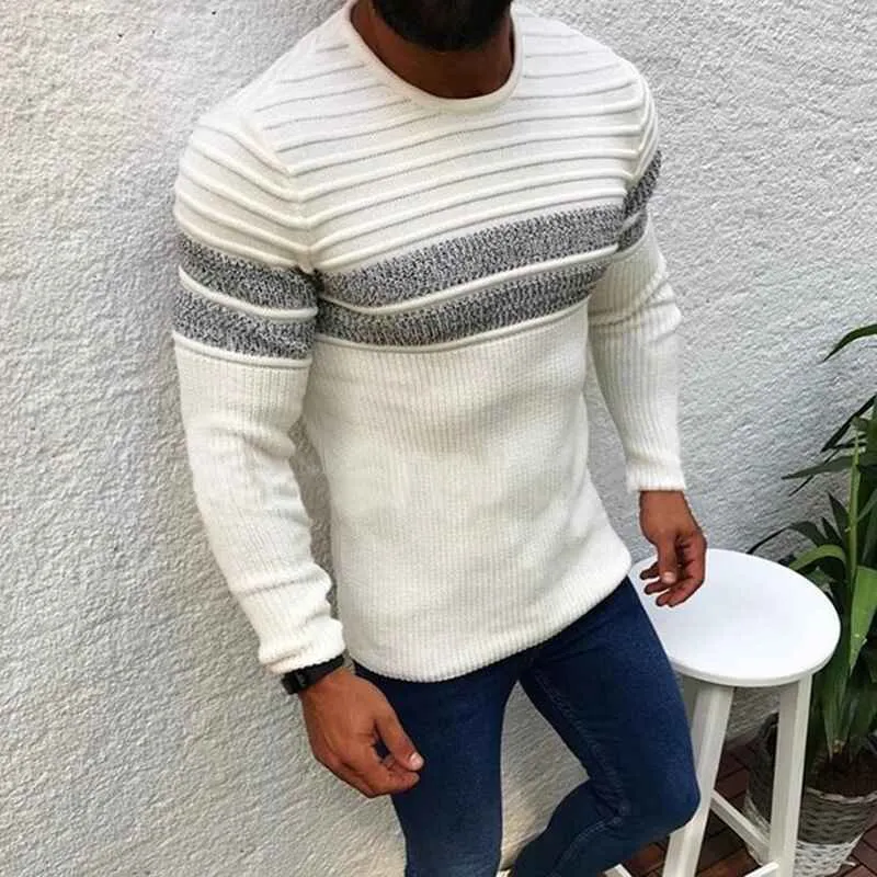Men's Slim Fit Crewneck Pullover Sweater Winter Casual Chunky Cable Knit Comfort Heavy Long Sleeve Sweaters G070