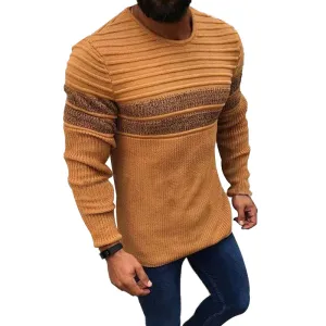 Men's Slim Fit Crewneck Pullover Sweater Winter Casual Chunky Cable Knit Comfort Heavy Long Sleeve Sweaters G070