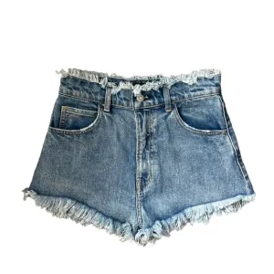 Moussy High Waisted Frayed Hem Cut Off Denim Shorts Size 2
