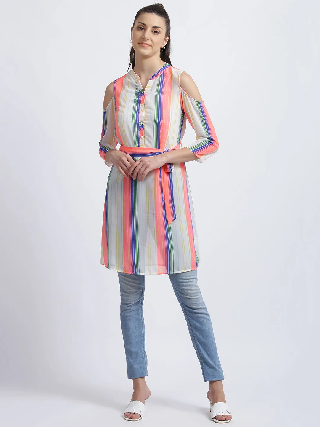 Multi Colored Striped Tunic