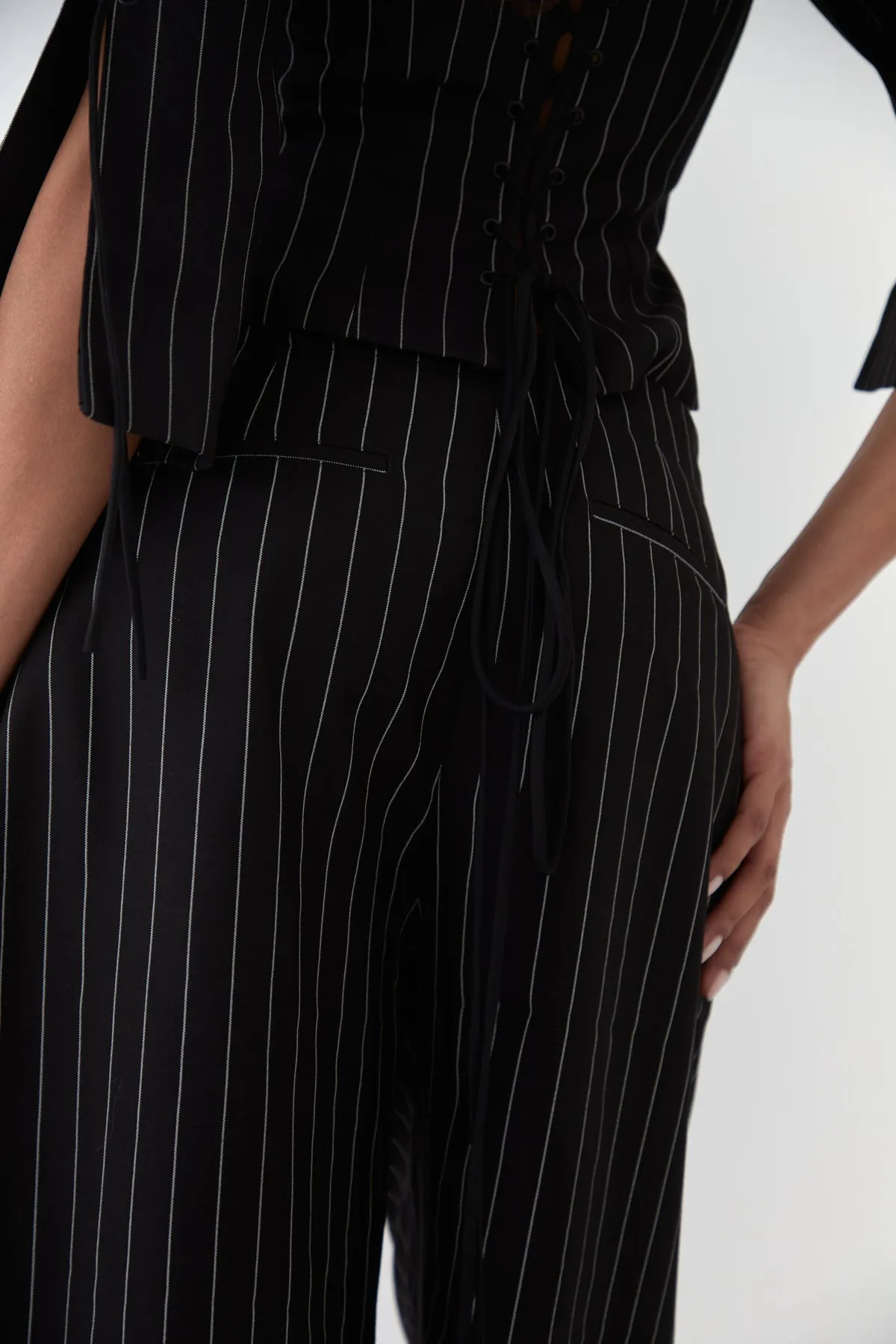 NADINE pinstripe bermuda shorts
