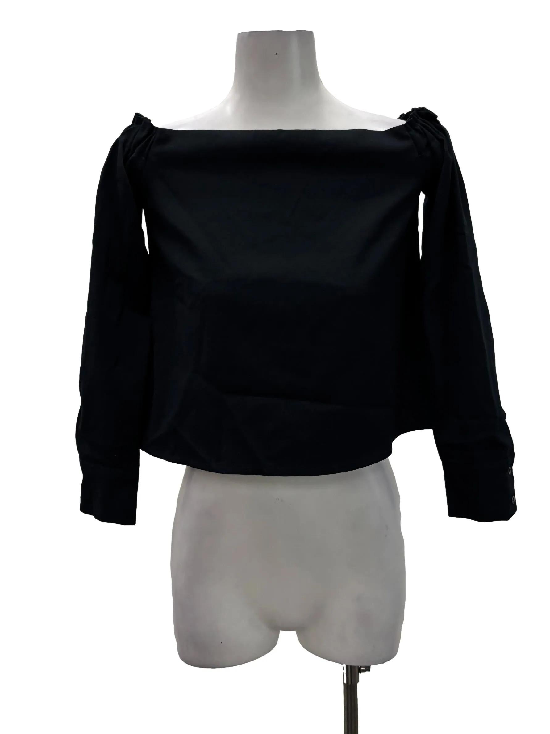 Navy Blue Boat Neck Blouse TEM