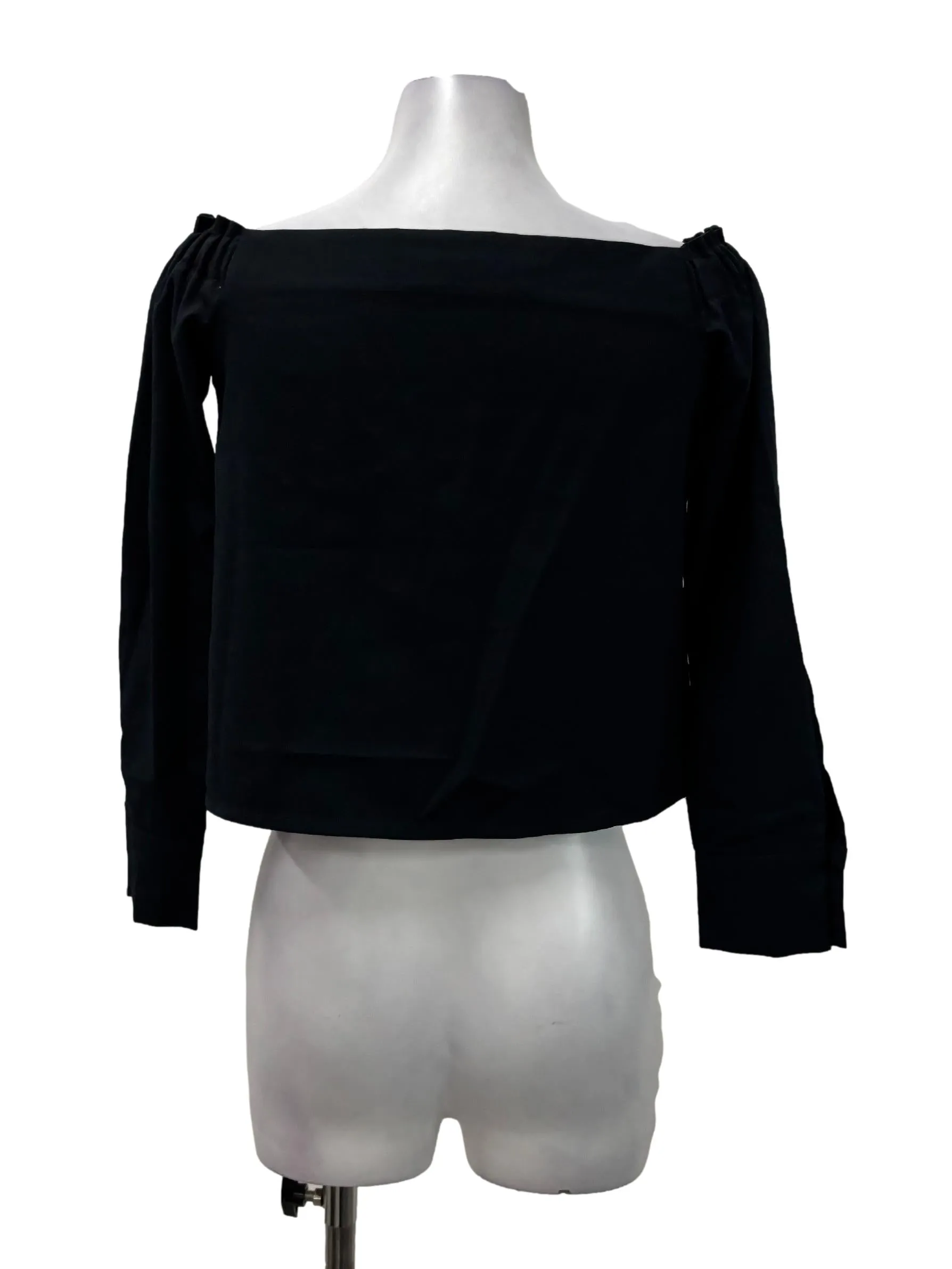 Navy Blue Boat Neck Blouse TEM