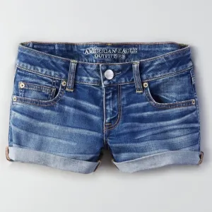 New American Eagle Denim X Super Low Shortie Shorts - 16