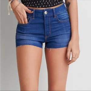 New American Eagle Women’s Denim Hi Rise Shorts - 0