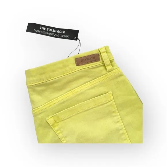 new Blank NYC ★ The Solid Gold Stretch Denim Short ★ Assid Lime Neon Yellow ★ 31