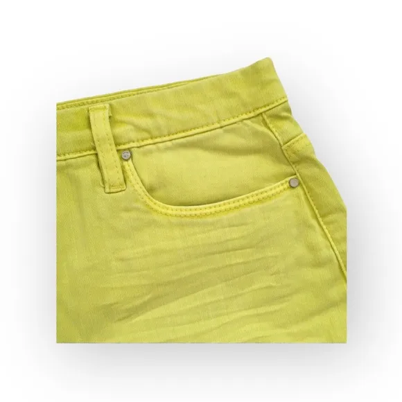 new Blank NYC ★ The Solid Gold Stretch Denim Short ★ Assid Lime Neon Yellow ★ 31