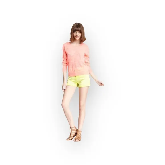 new Blank NYC ★ The Solid Gold Stretch Denim Short ★ Assid Lime Neon Yellow ★ 31