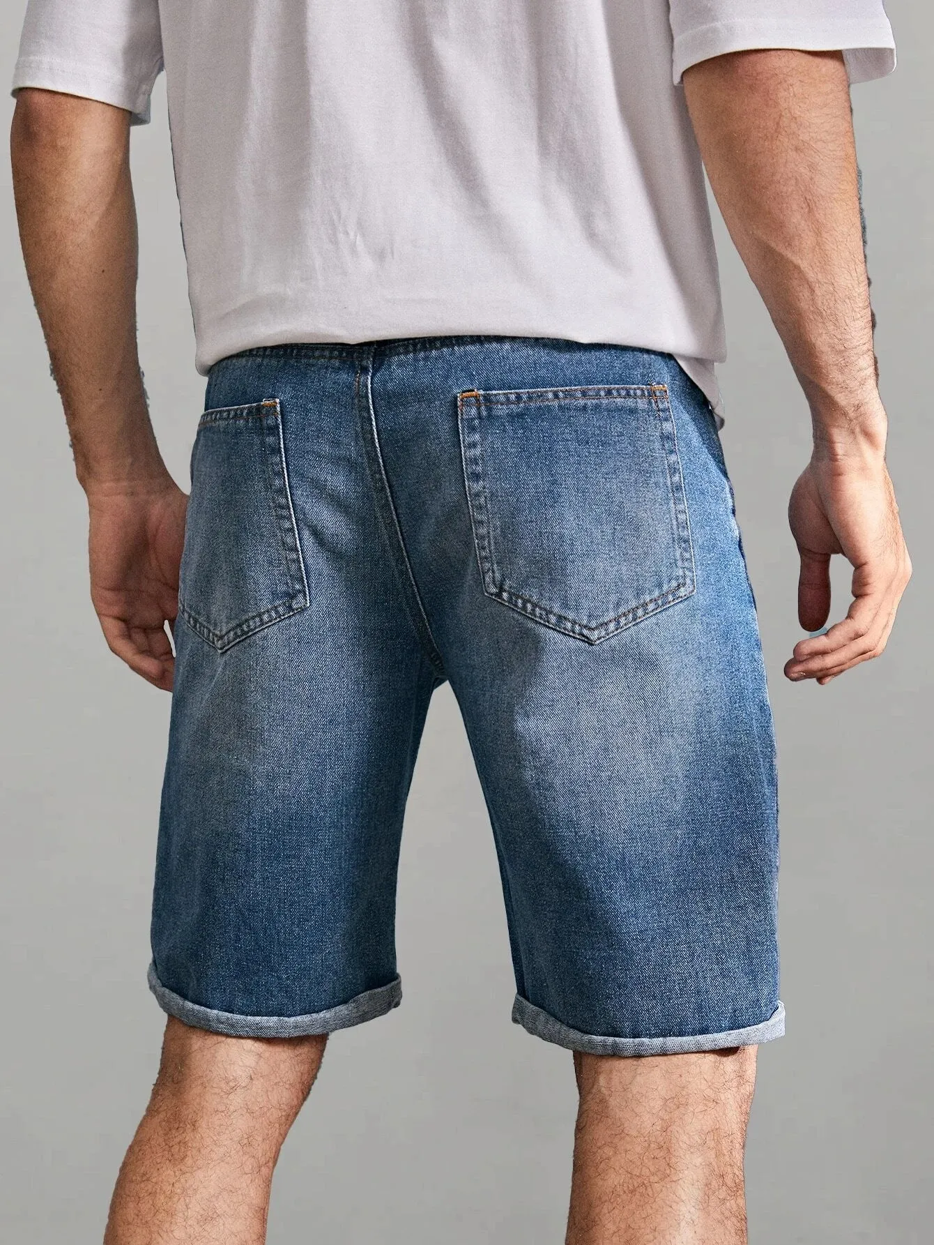 New Men Ripped Straight Leg Denim Shorts, Fits Sz 30-31" Waist!