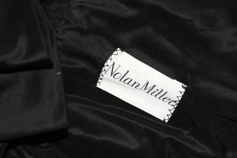 NOLAN MILLER Black Cocktail Dress, Lace and Bow Sleeves