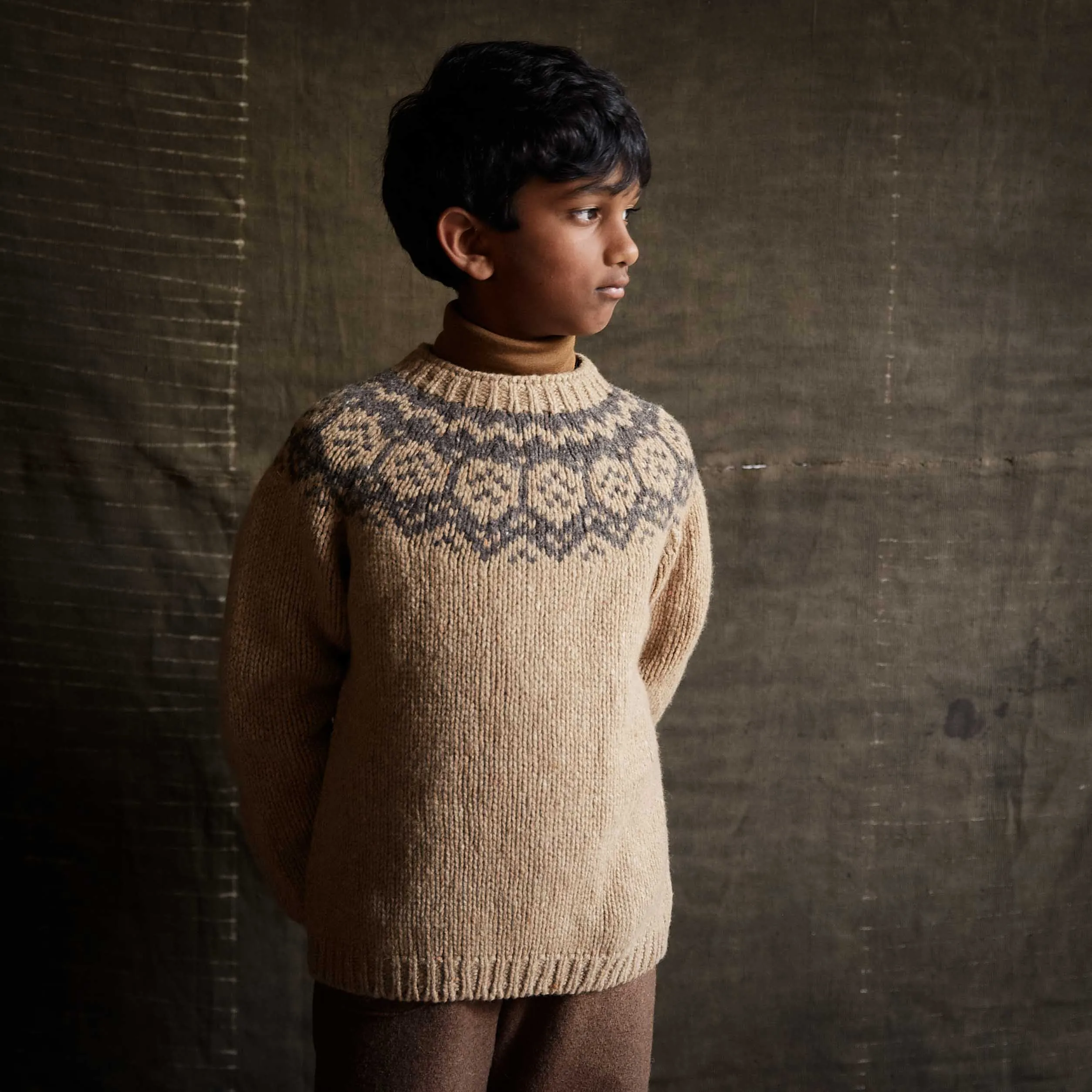 Norse Sweater - Donegal Wool - Sand