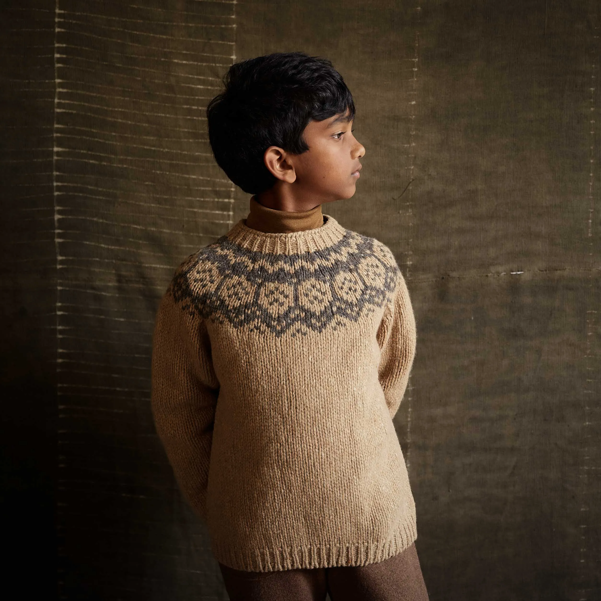 Norse Sweater - Donegal Wool - Sand