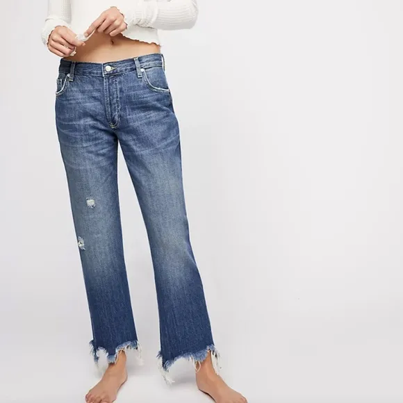 NWT Free People Jeans Free People Maggie Mid Rise Straight Jeans Size 27